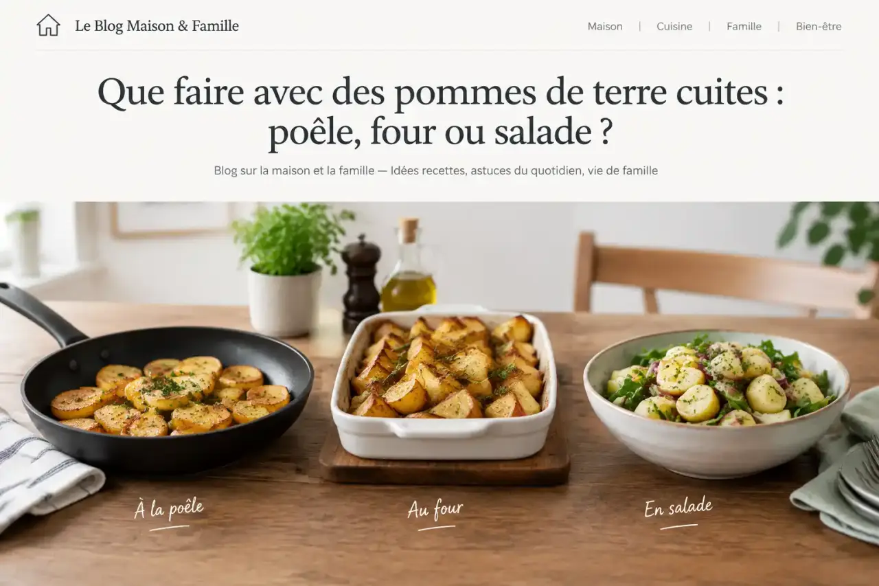 Que faire avec des pommes de terre cuites : poêle, four ou salade ?
