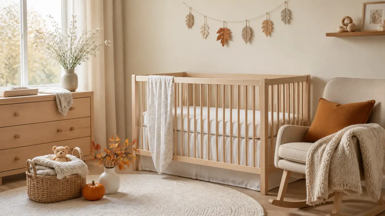 Chambre de bébé lumineuse et apaisante, dans des tons naturels