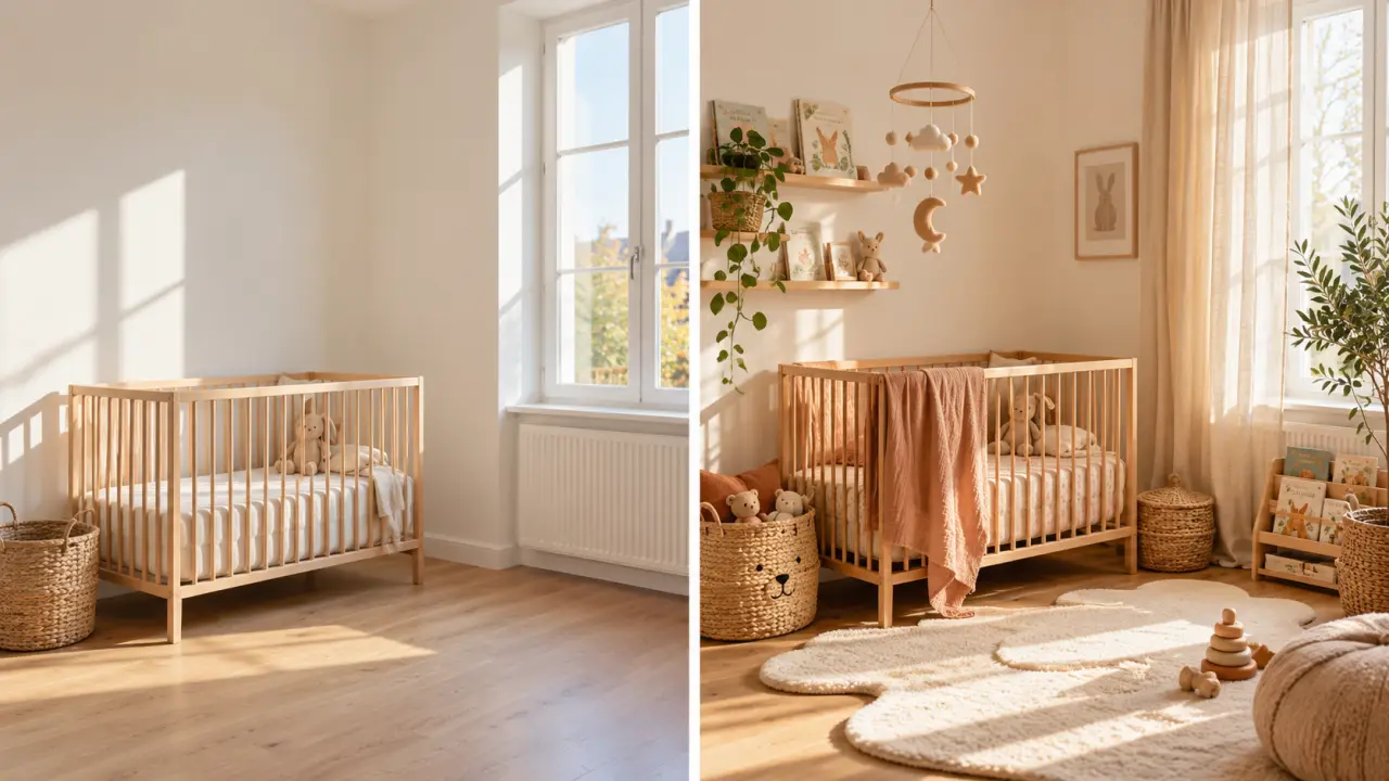 Coin bébé doux et naturel aménagé sans travaux