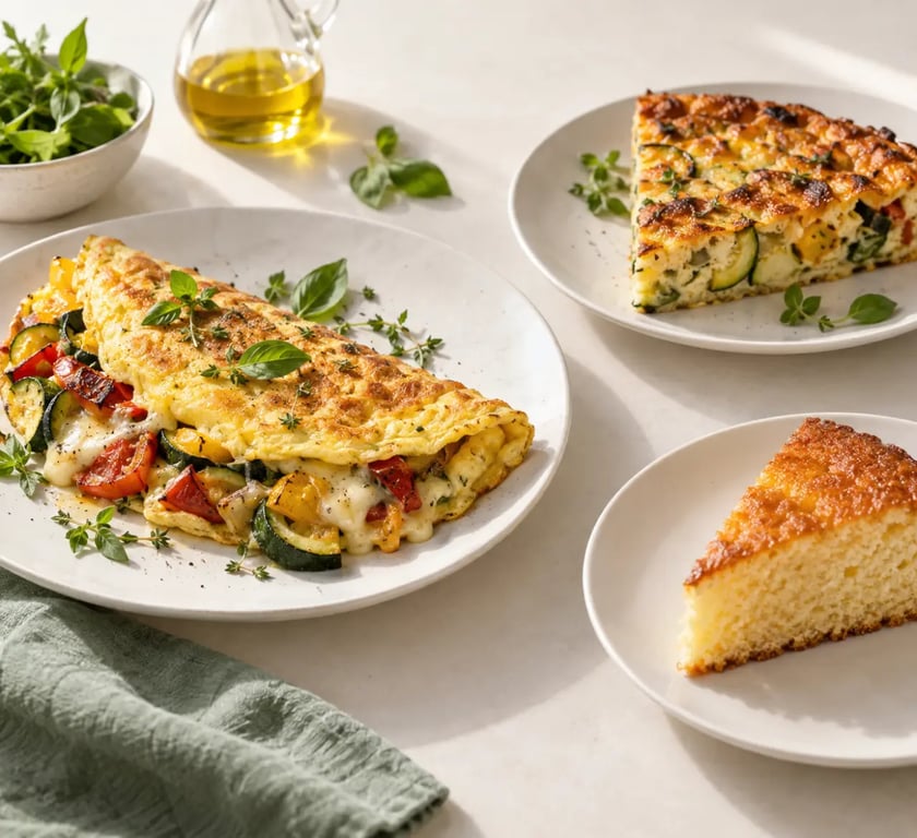 Recette pour écouler des œufs entiers avec omelette, quiche sans pâte et gâteau au yaourt